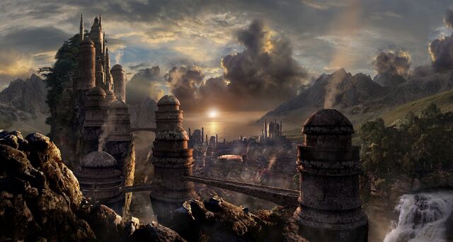 File:City-scott-richard-concept-art-fantasy-landscape-fiction-fantasy-town-landscape-bridges-tower-mountain-rock-waterfalls-river.jpg