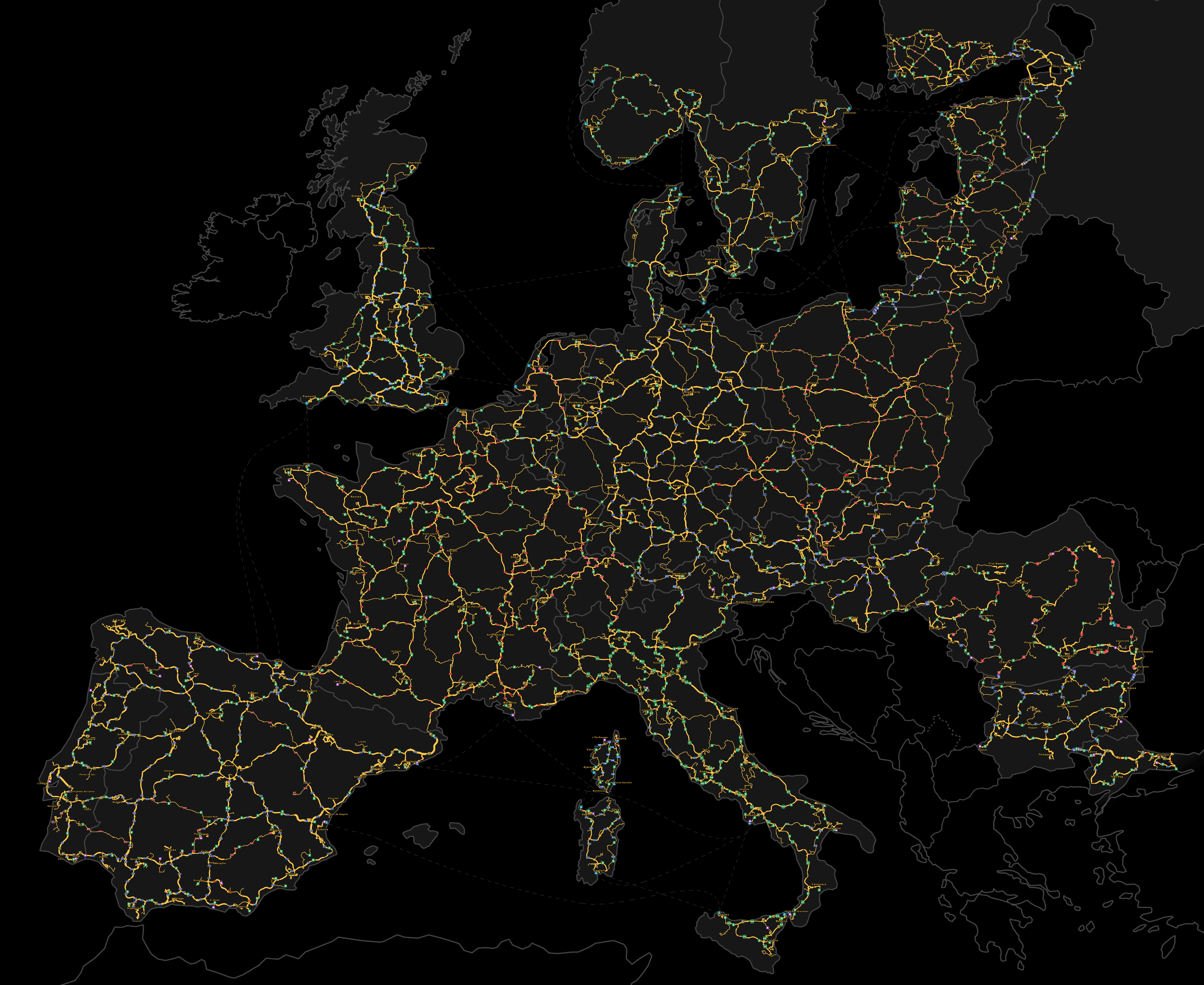 Euro Truck Simulator 2 Full Map Image - Euro Truck Simulator 2 full map.png | Truck Simulator Wiki | FANDOM powered by Wikia