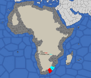 Map showing Xhosa's starting position in 1419, 1492, 1617, and 1700