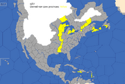 "Map showing France’s North American provinces in 1700"