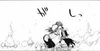 Erza shoulders Natsu