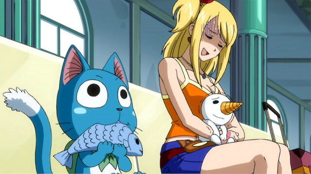 File:Happy and Lucy watches Gray and Natsu's fight.jpg