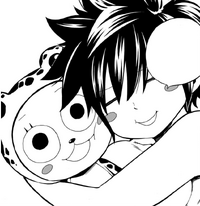 Gray cuddles Frosch