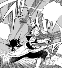 Erza slashes Ajeel