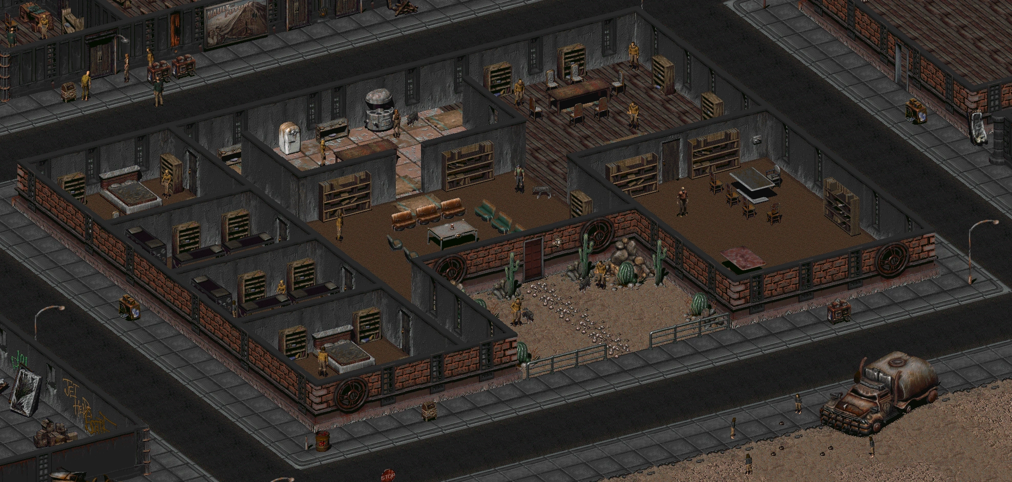 Азос fallout 2. Карта города брокен хиллс фоллаут 2. Наварро фоллаут 2. Fallout 2 локации. Фоллаут 2 база наварро.