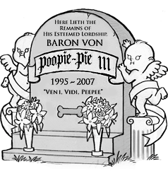 Baron von poopie pie III gravestone