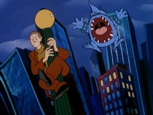 Big Tooth scares pedestrian