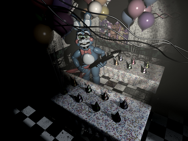 Archivo:FNaF2 - Party Room 3 (Toy Bonnie).png