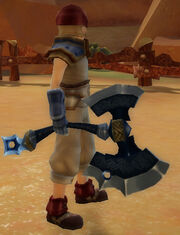 Warrior’s Warlord Axe of Spinning held