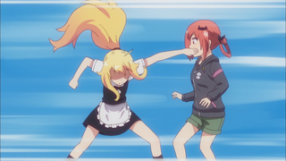 Gabriel punches Satania