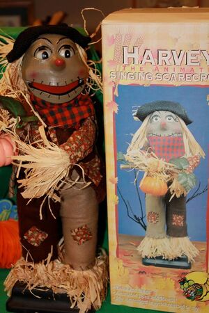 Gemmy 1997 Harvey the harvest scarecrow talking singing animated prop