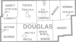 Map of Douglas County Illinois
