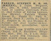Parker-Stephen 1961 funeral