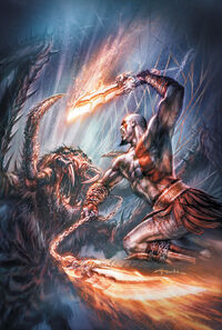 Kratos vs Arácnido Gigante