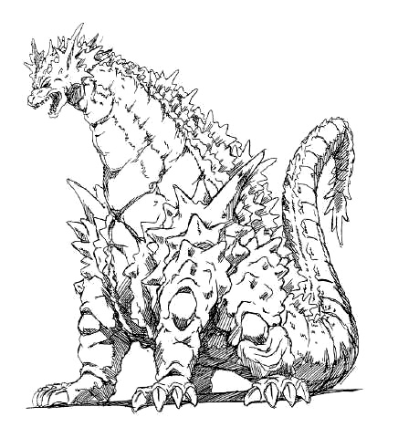 image  concept art  godzilla vs spacegodzilla