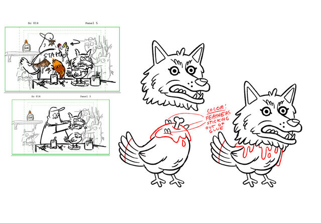 File:Chris Houghton S1e13 wolf chicken rough.jpg