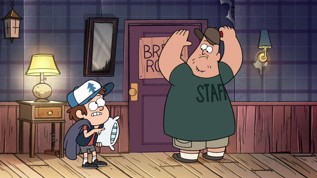 File:S1e16 dipper asks soos to crash.png