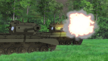 Pershing opening fire