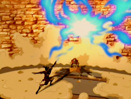 Aang wrecks the drill