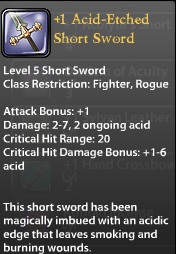 1 Acid-Etched Shortsword