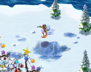 Buck breaking ice