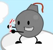 Bomb with candy cane