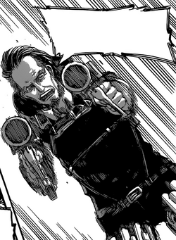 Kenny aiming at Levi