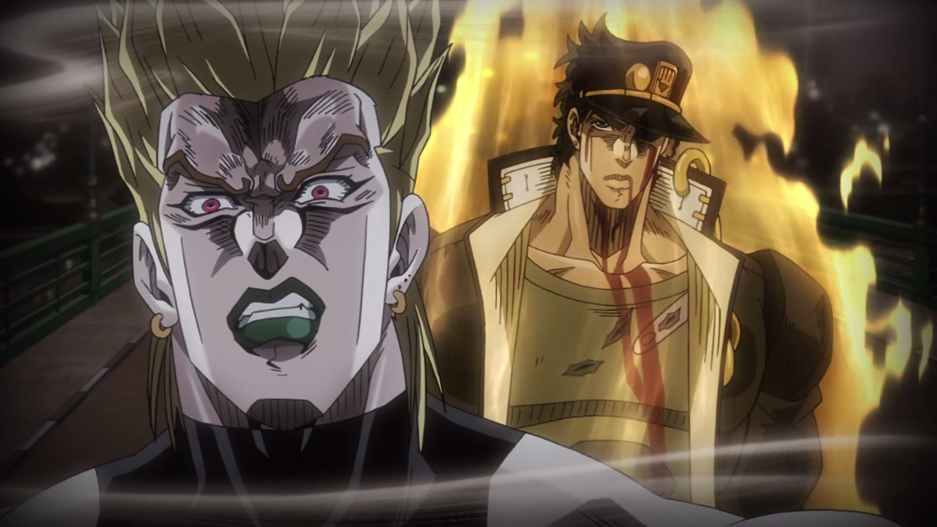 Image - Jotaro suprises DIO.png | JoJo's Bizarre Encyclopedia | FANDOM ...