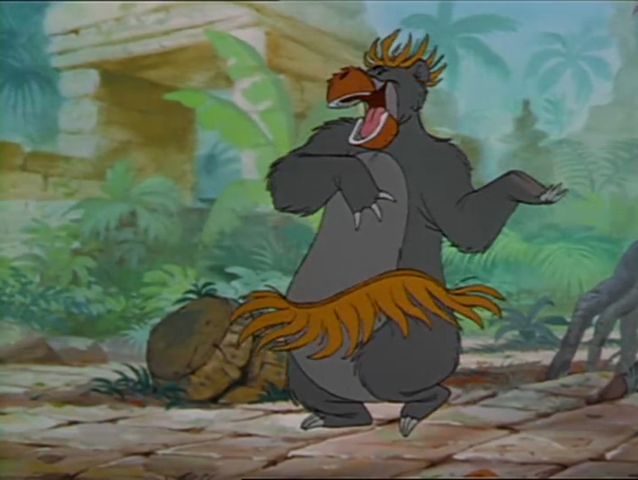 Image Baloo the Bear is dressed up as a girl ape jpg Jungle Book