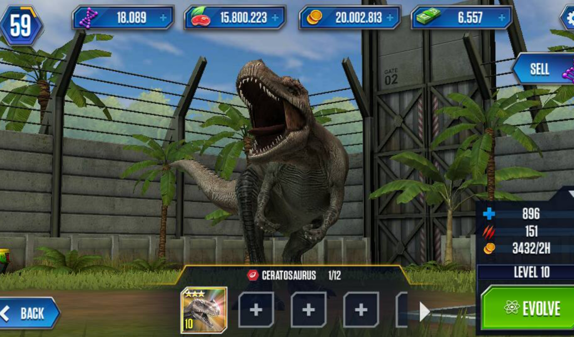 ceratosaurus jurassic world the game