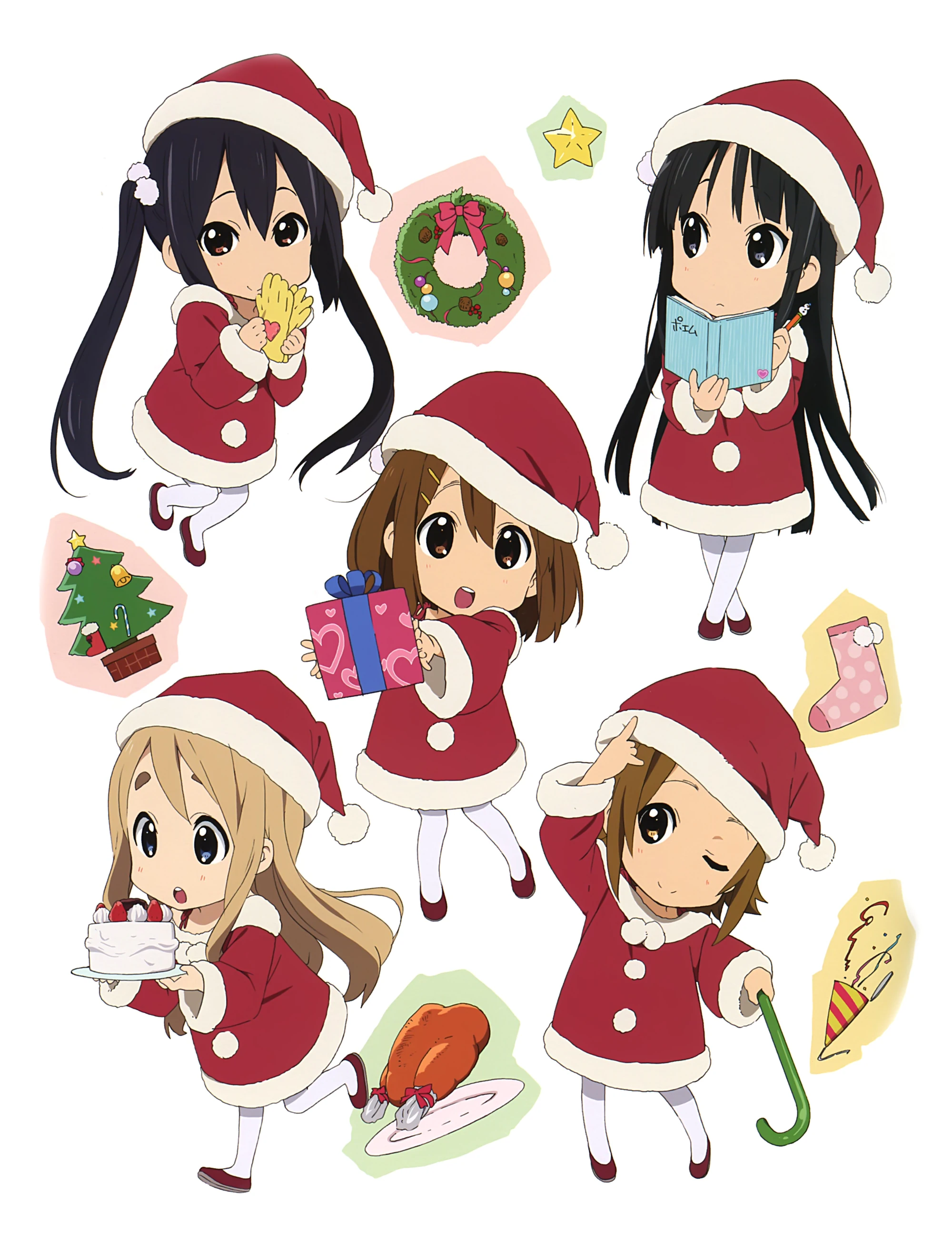 Image - Chibi HTT in christmas outfits.jpg | K-ON! Wiki ...