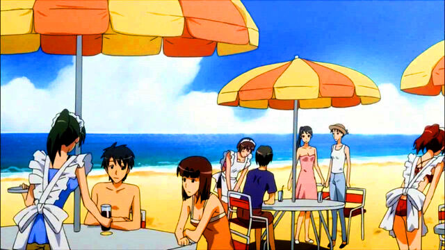 File:Tables on the beach.jpg