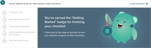 \"Getting Started\" coach checklist