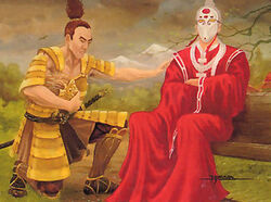 Koshei swearing fealty to Sezaru