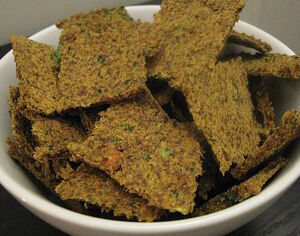Almond pulp crackers