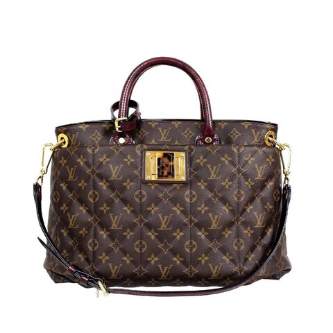 File:Louis Vuitton - Monogram canvas burgundy python ostrich tote MM bag.jpg