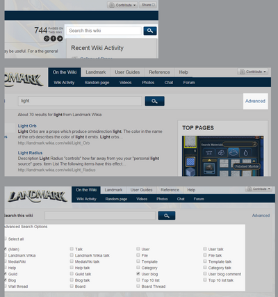 Wikia advanced search demo