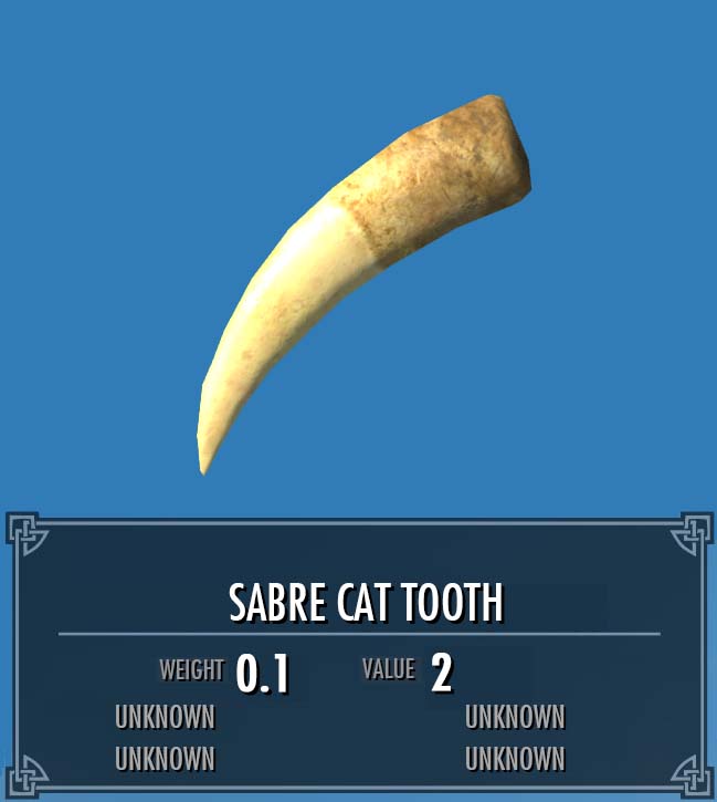 Sabre Cat Tooth | Legacy of the Dragonborn | FANDOM powered by Wikia Sabre Cat Tooth | Legacy of the Dragonborn | FANDOM powered by Wikia