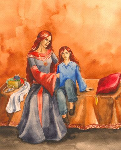 File:Nerdanel with son Maedhros the Firstborn.jpg