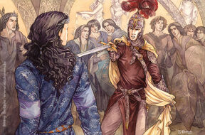 Feanor threatening Fingolfin