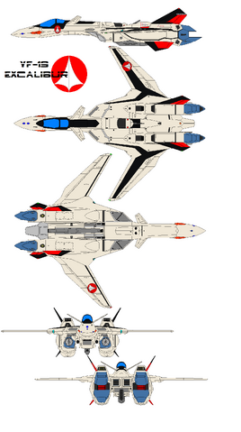 File:YF19 Fighter Left-Top-Bottom-Front-Back.png