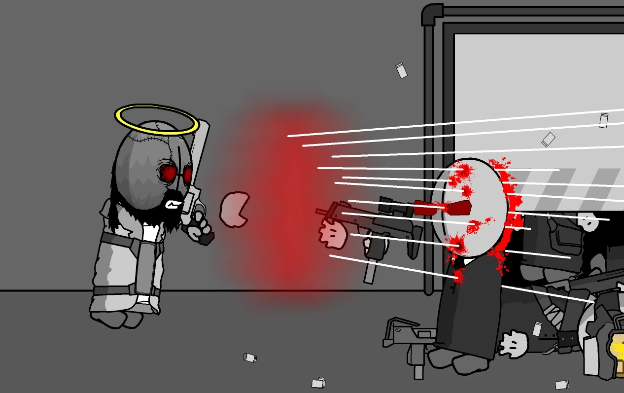 Как нарисовать хэнка из madness combat