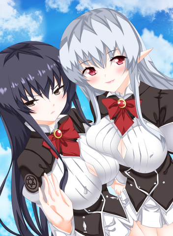 File:Magika no kenshi to Shoukan Maou-Shinobu & Miyabi.png