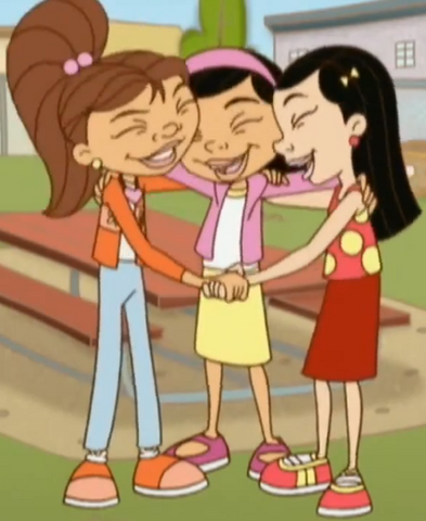 File:Maya, Chrissy and Maggie hugging, holding hands, and laughing.png