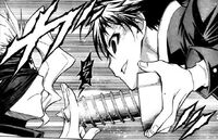 Choujabaru stopping Kumagawa's attack