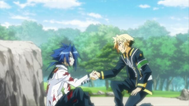 File:Zenkichi and Munakata clasp hands.jpg