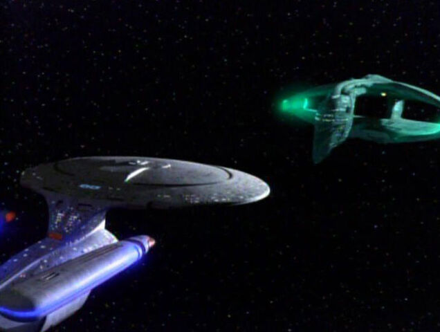 File:Enterprise-D and Romulan supply ship.jpg