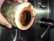 Charred test branch candle