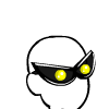 Bug-eyed mask with yellow eyes
