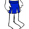 Blue Skirt with White Pleats